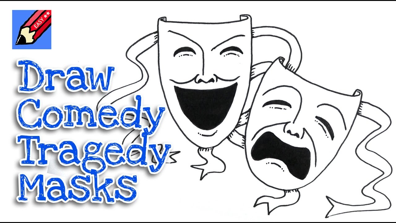 Comedy And Tragedy Masks Drawing at GetDrawings | Free download