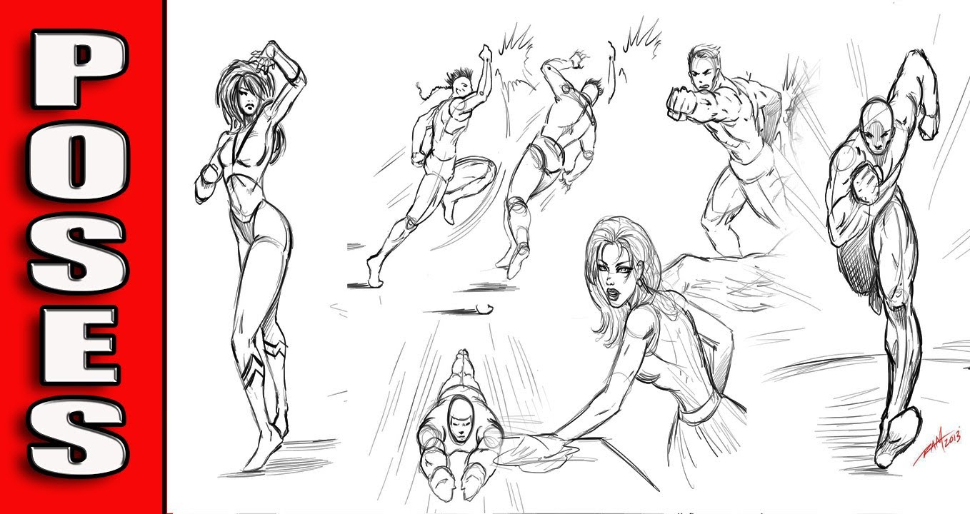 1358x720 Comic Book Drawings Drawing Various Comic Book Poses