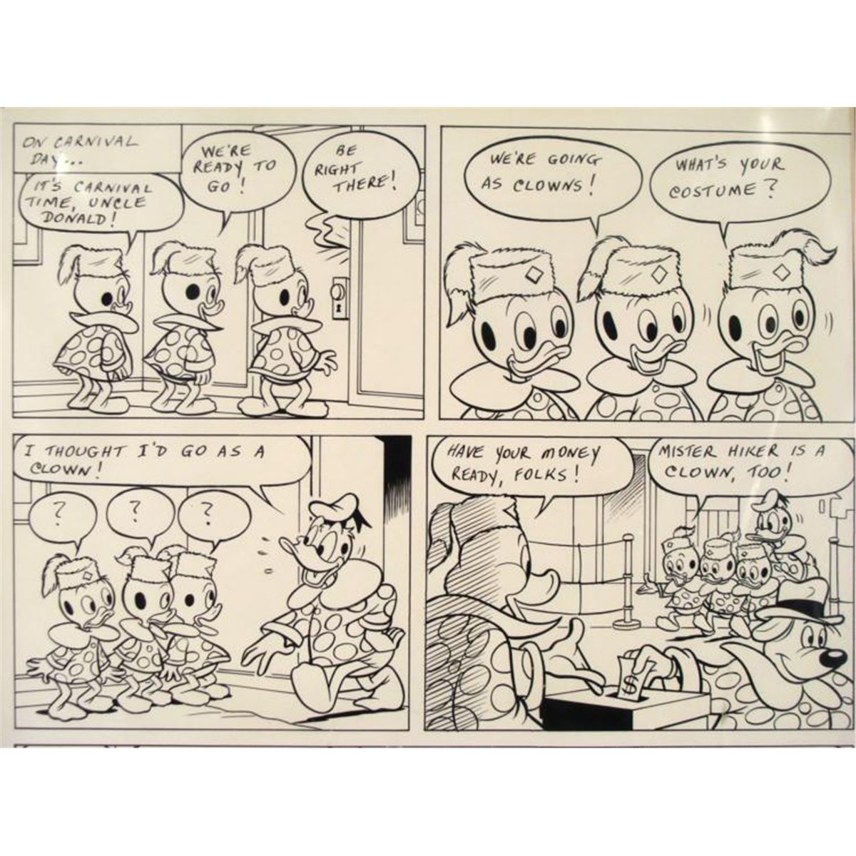 1200x1200 Donald Duck Comic Strip Original Production Drawing