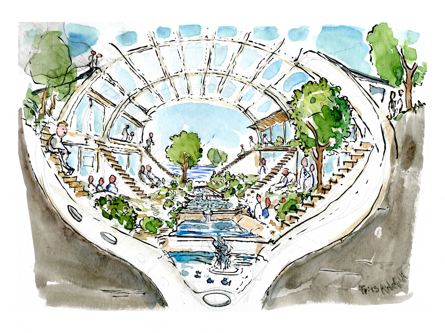 1500x1125 Community House Sketch The Hiking Artist Project By Frits Ahlefeldt