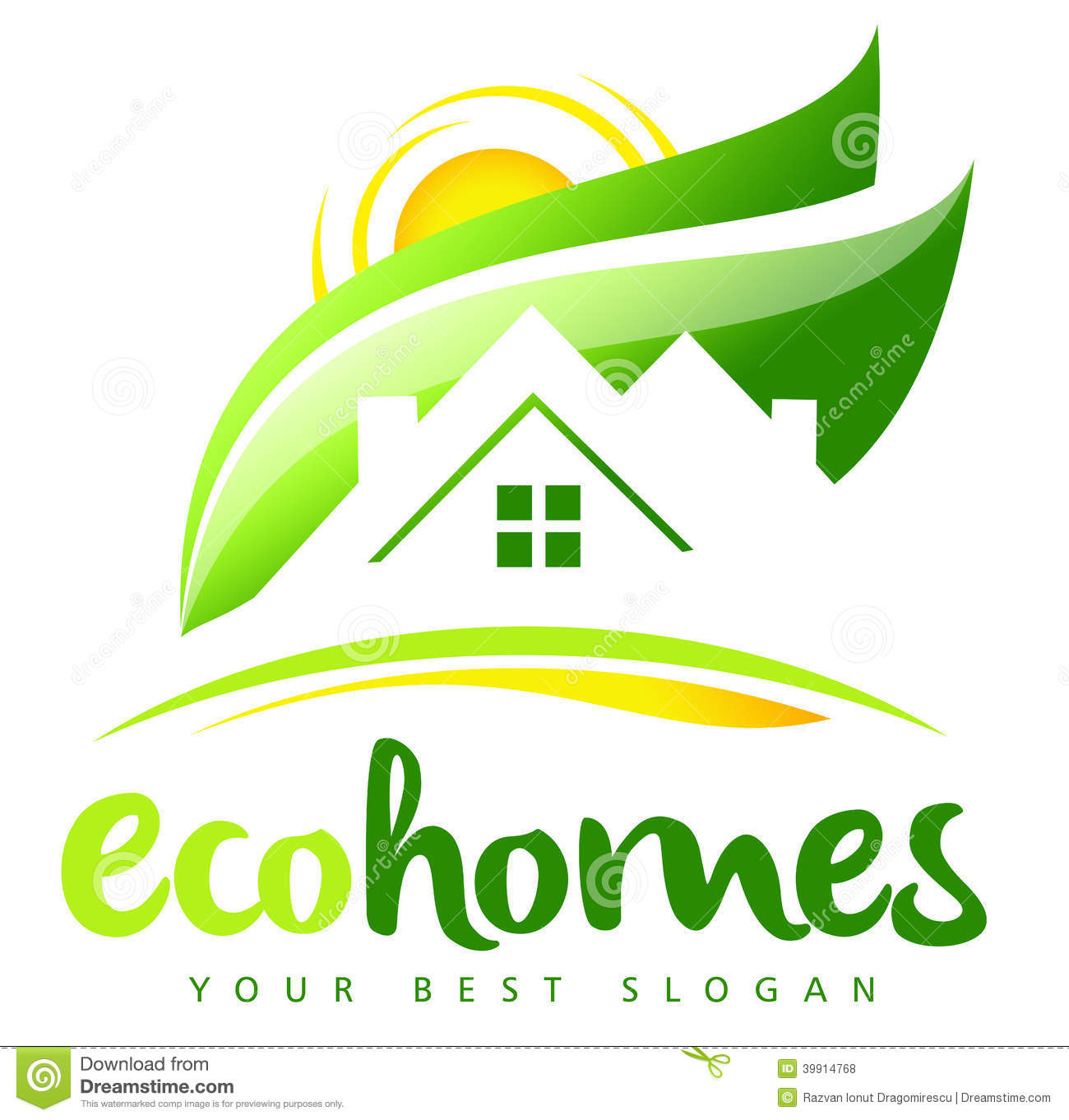 1300x1362 Eco House Real Estate Logo Illustration Drawing Representing