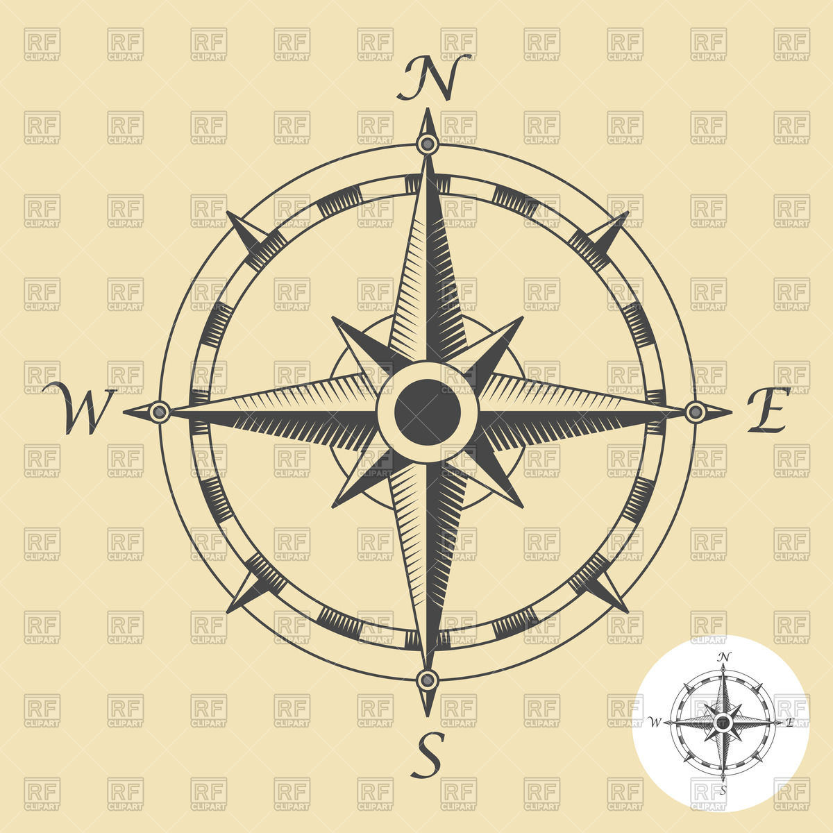 1200x1200 Compass Rose Royalty Free Vector Clip Art Image