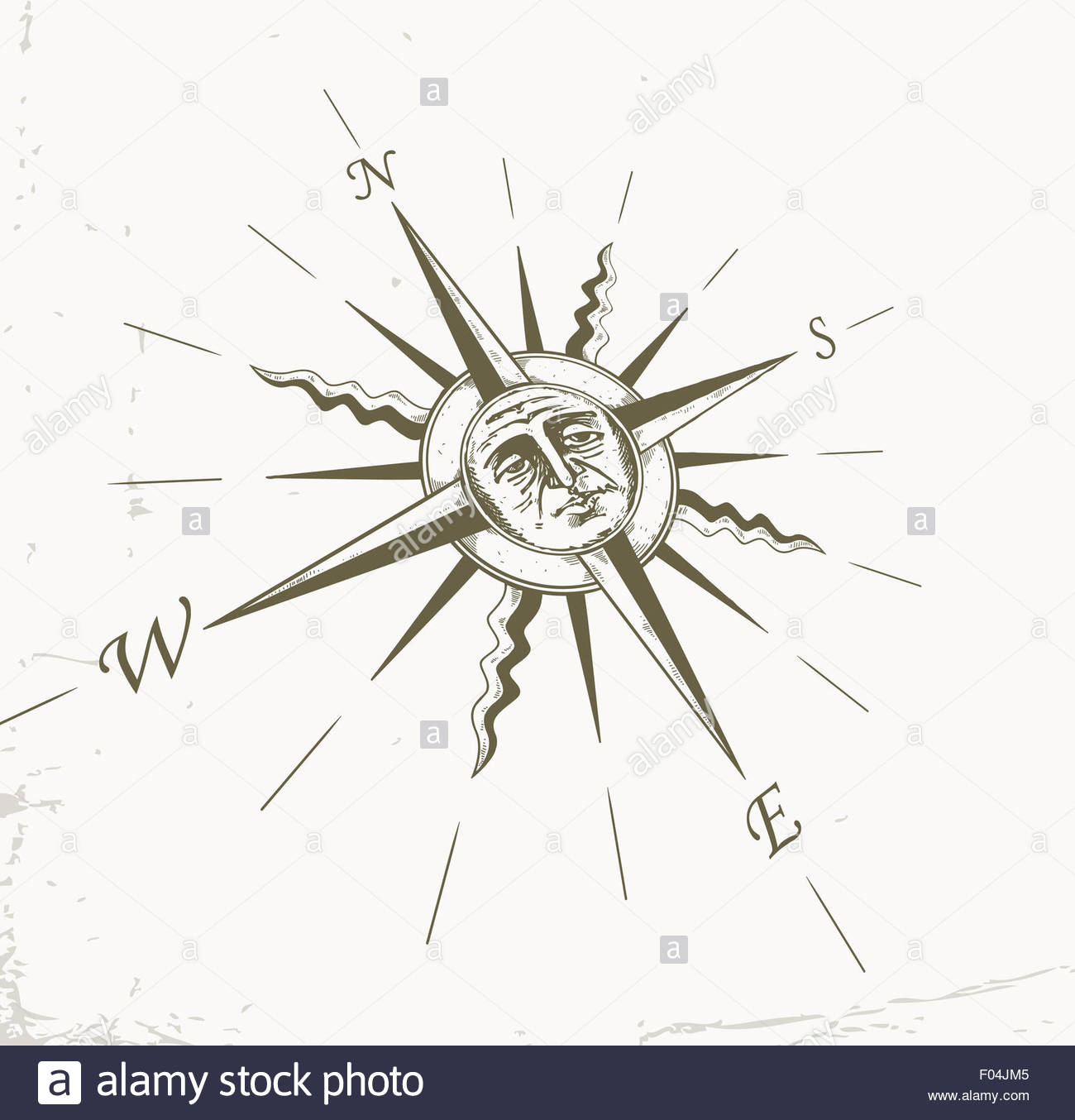 1300x1354 Vintage Compass Rose Drawing Stock Photo 86154325