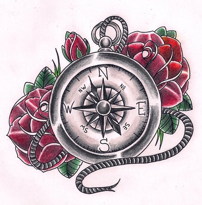 400x406 Compass Tattoos And Designs Page 29