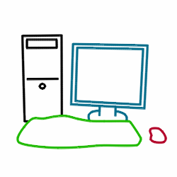 250x250 Drawing A Cartoon Computer