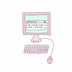 236x236 Hand Drawn Vector Drawing Of An Office Desk With A Computer