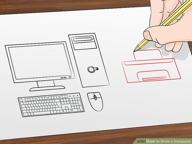 728x546 How To Draw A Computer 12 Steps (With Pictures)