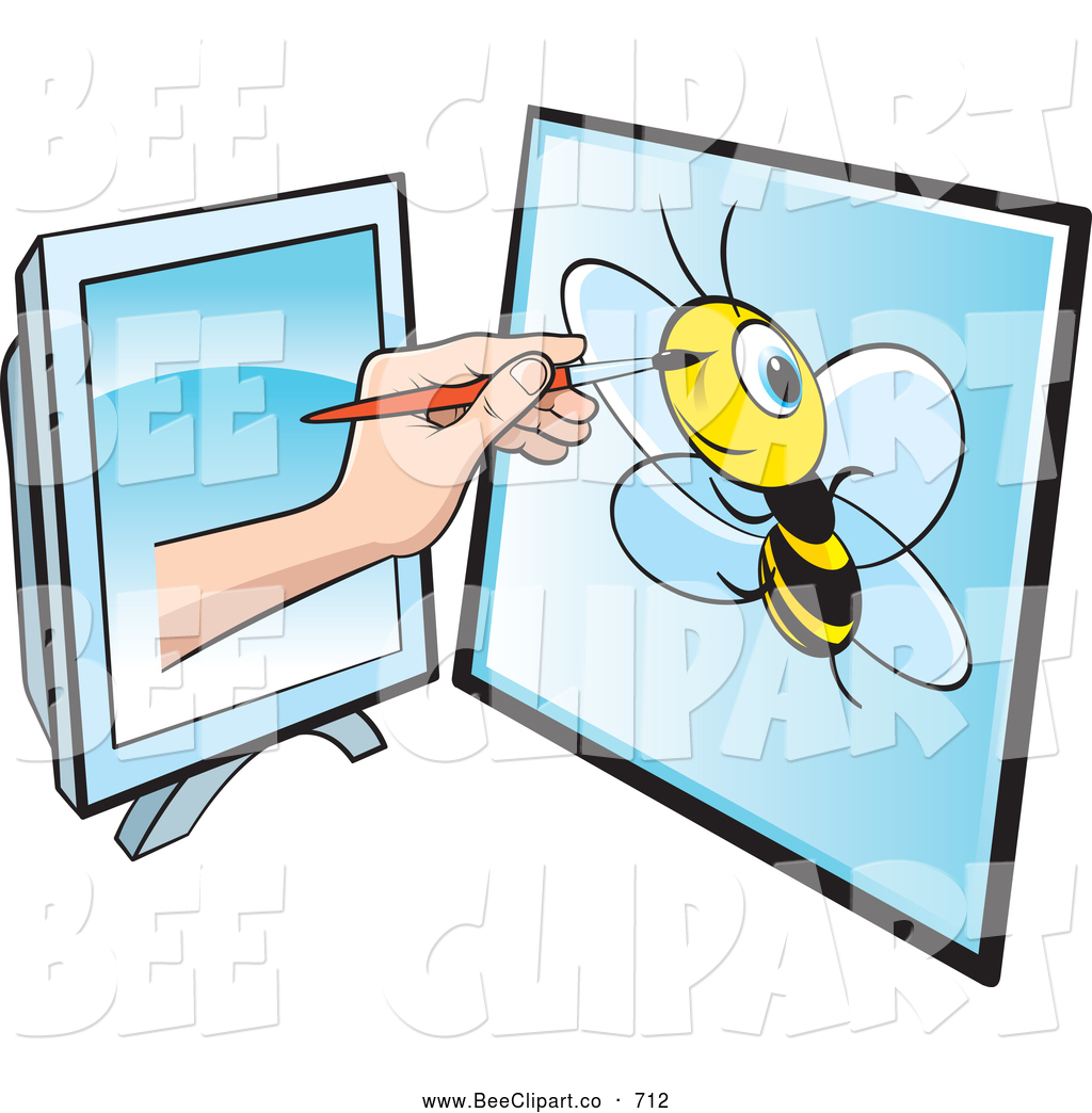 1024x1044 Vector Clip Art Of A Illustrator Reaching Through A Computer