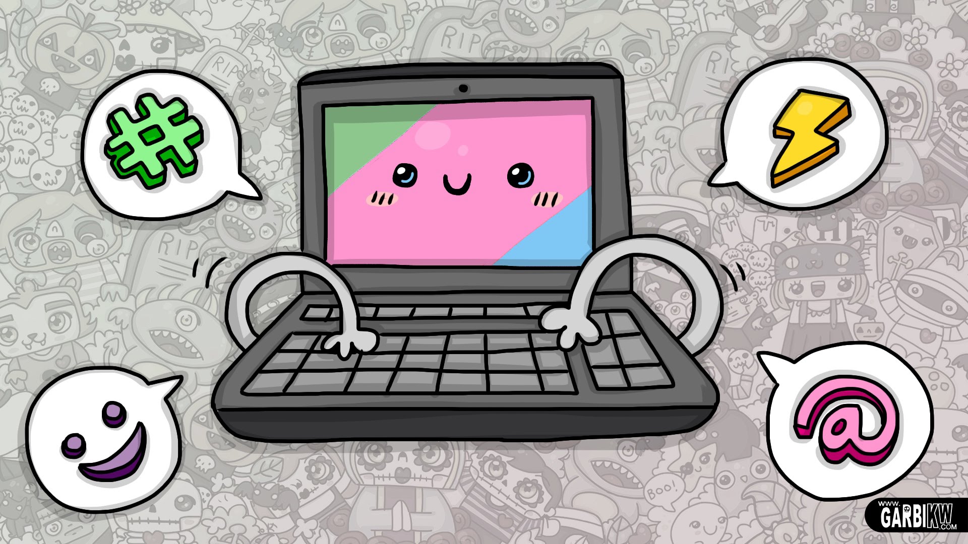 1920x1080 Kawaii Computer
