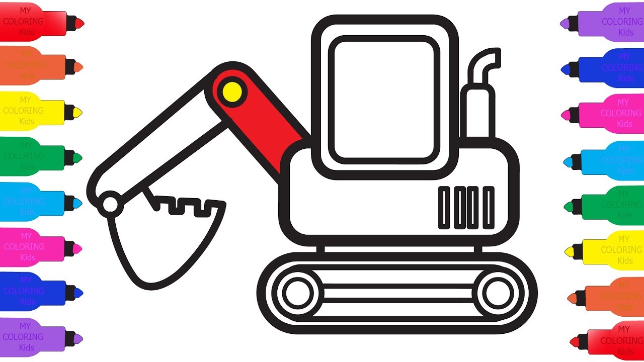 1280x720 How To Draw Backhoe Loader Truck