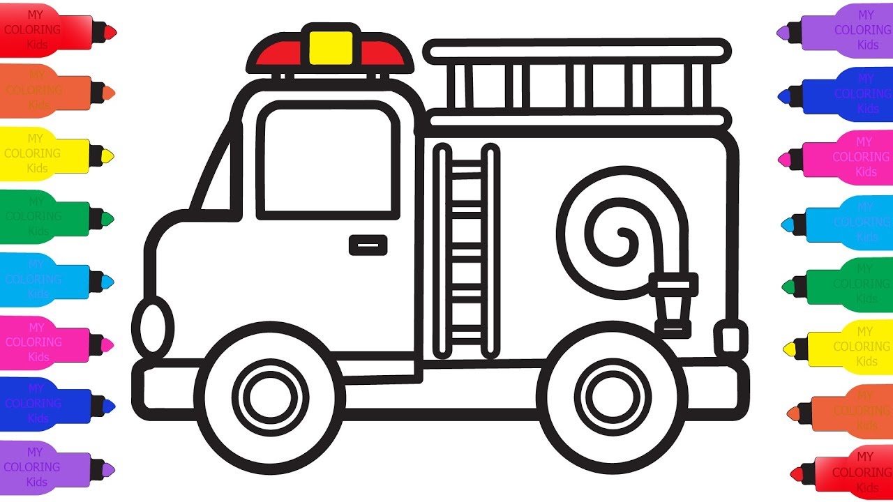 1280x720 How To Draw Fire Truck For Kids