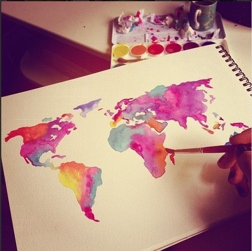 500x498 Colorful, Continents, Drawing, Earth, Planet Art.