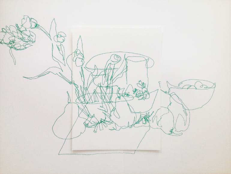 770x579 Saatchi Art Still Life (Continuous Line, Green) Drawing By John