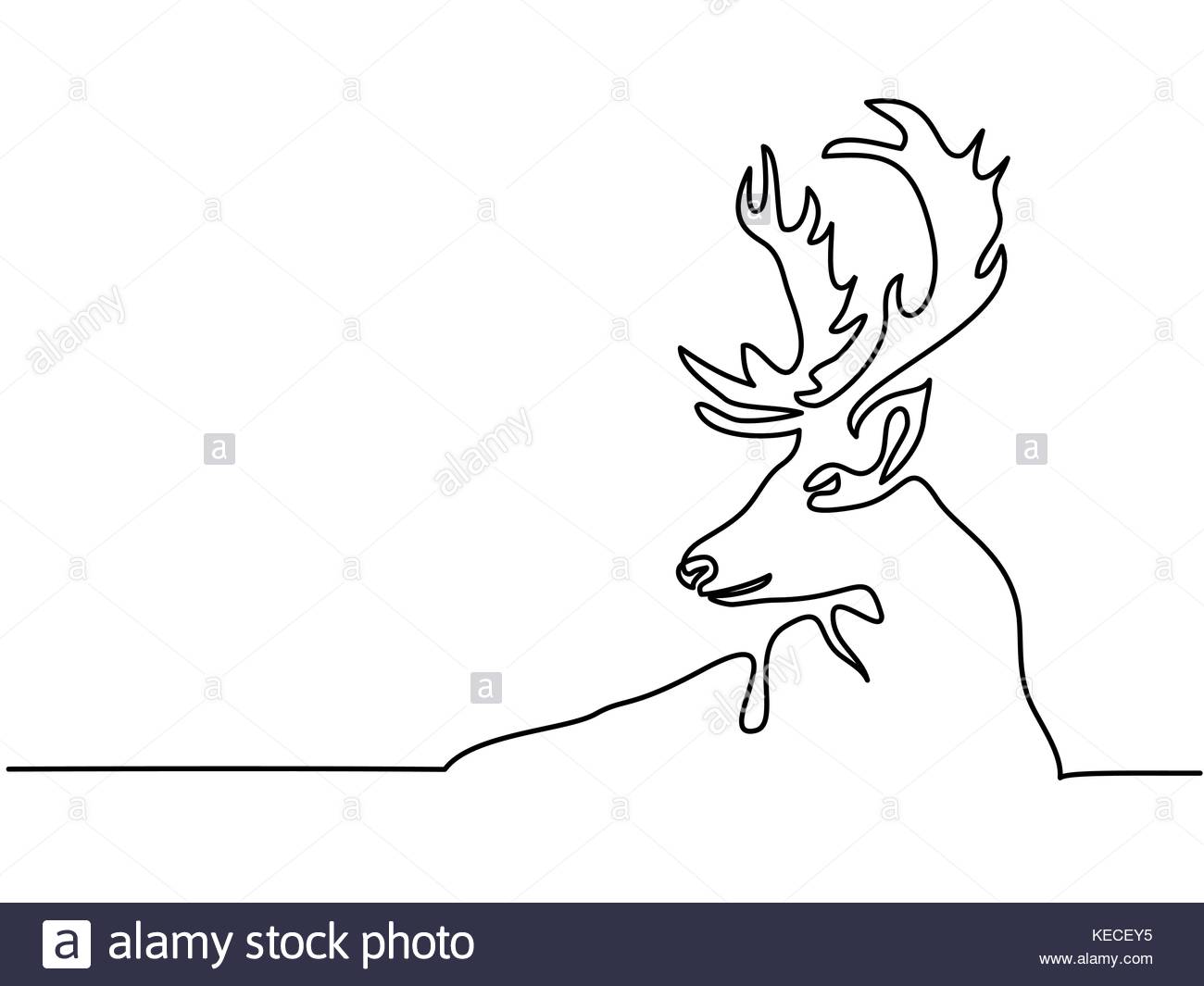 1300x1065 Continuous Line Drawing Of Christmas Reindeer Stock Vector Art