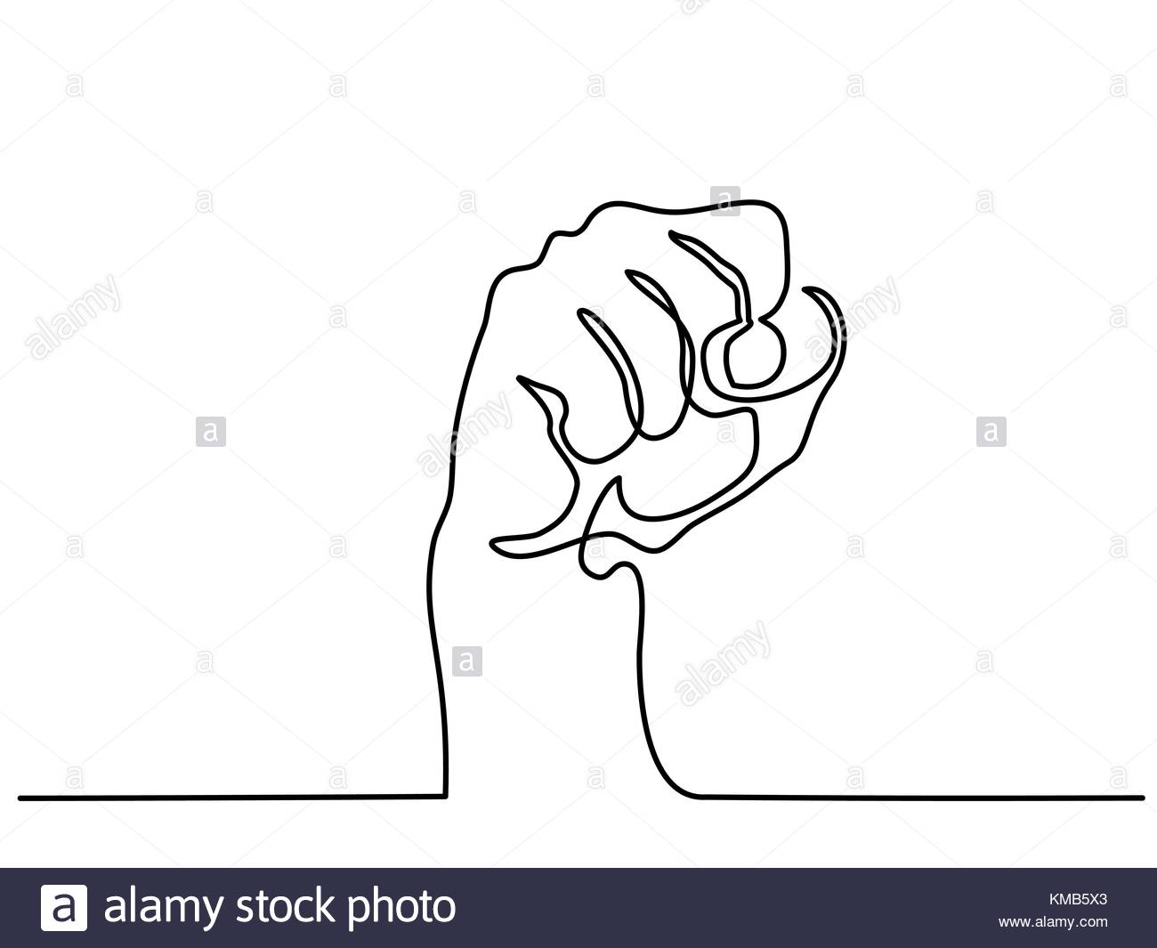1300x1065 Continuous Line Drawing Of Fist Stock Vector Art Amp Illustration
