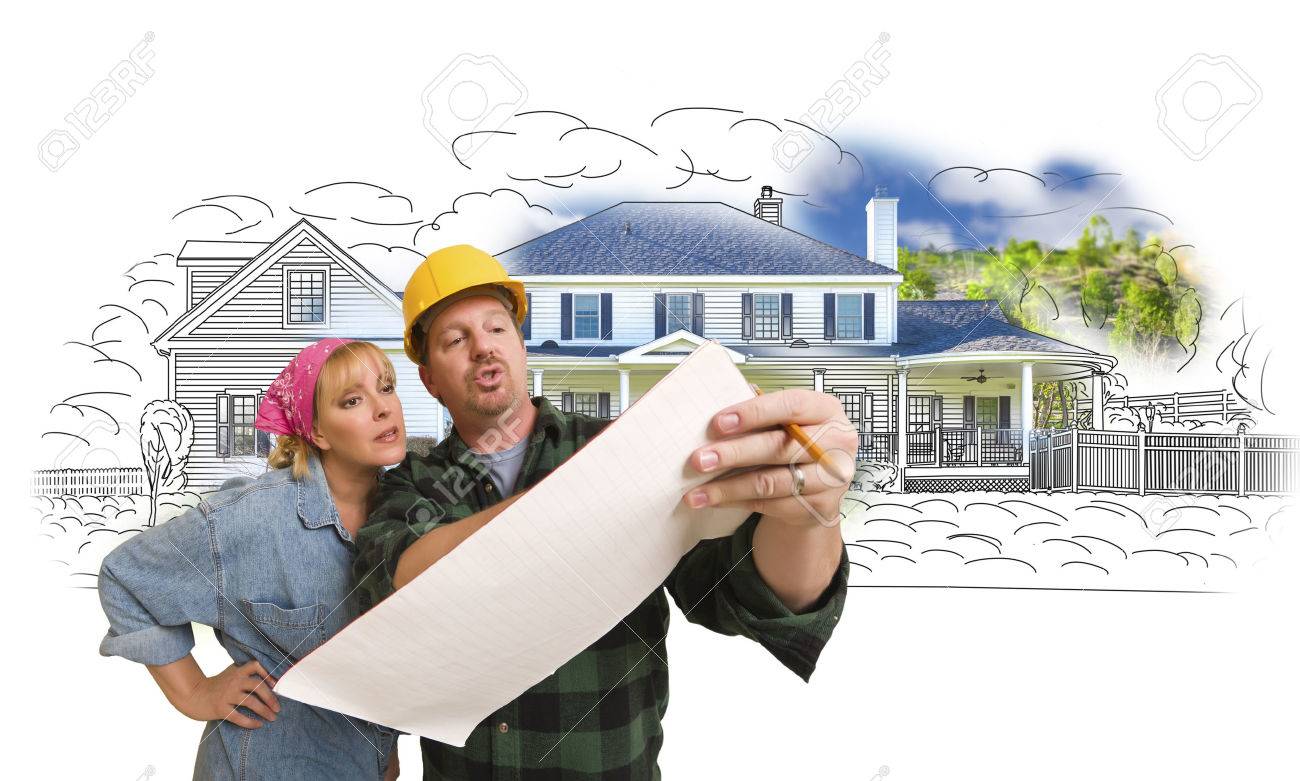 1300x781 Woman Talking With Contractor Over House Drawing And Photo