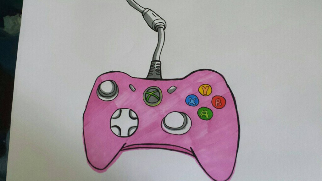 1024x576 Pink Xbox Controller Drawing By Mambofeather