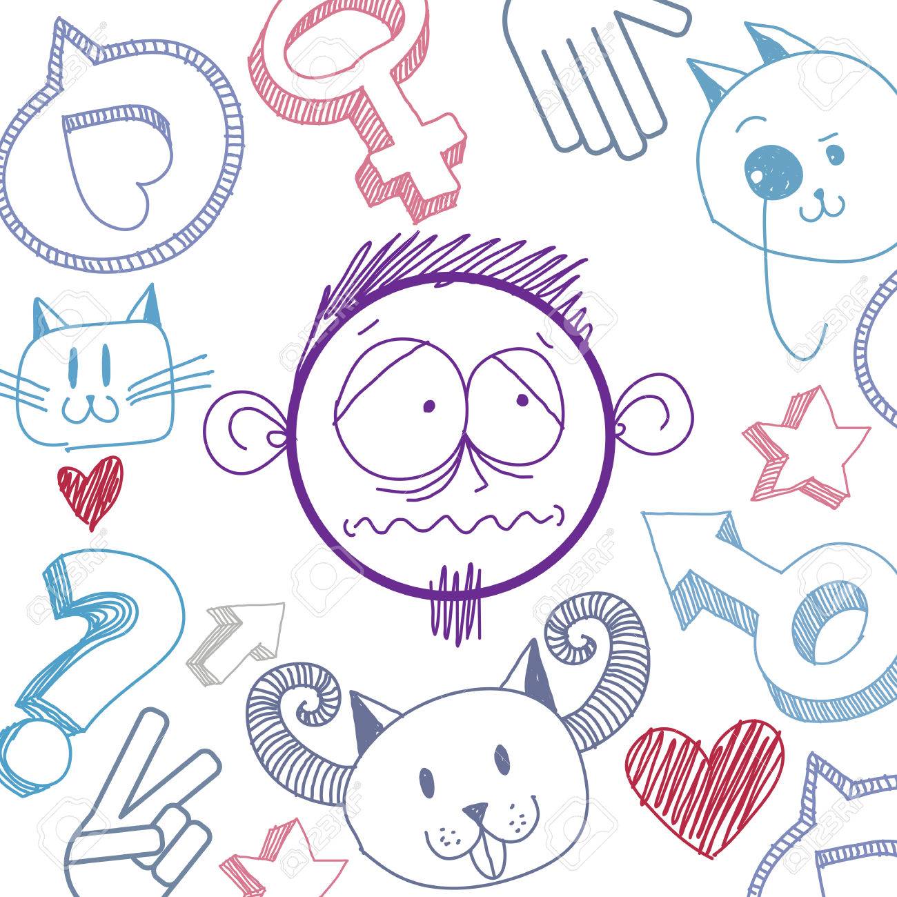 1300x1300 Vector Hand Drawn Cartoon Sad Boy. Education Theme Graphic Design