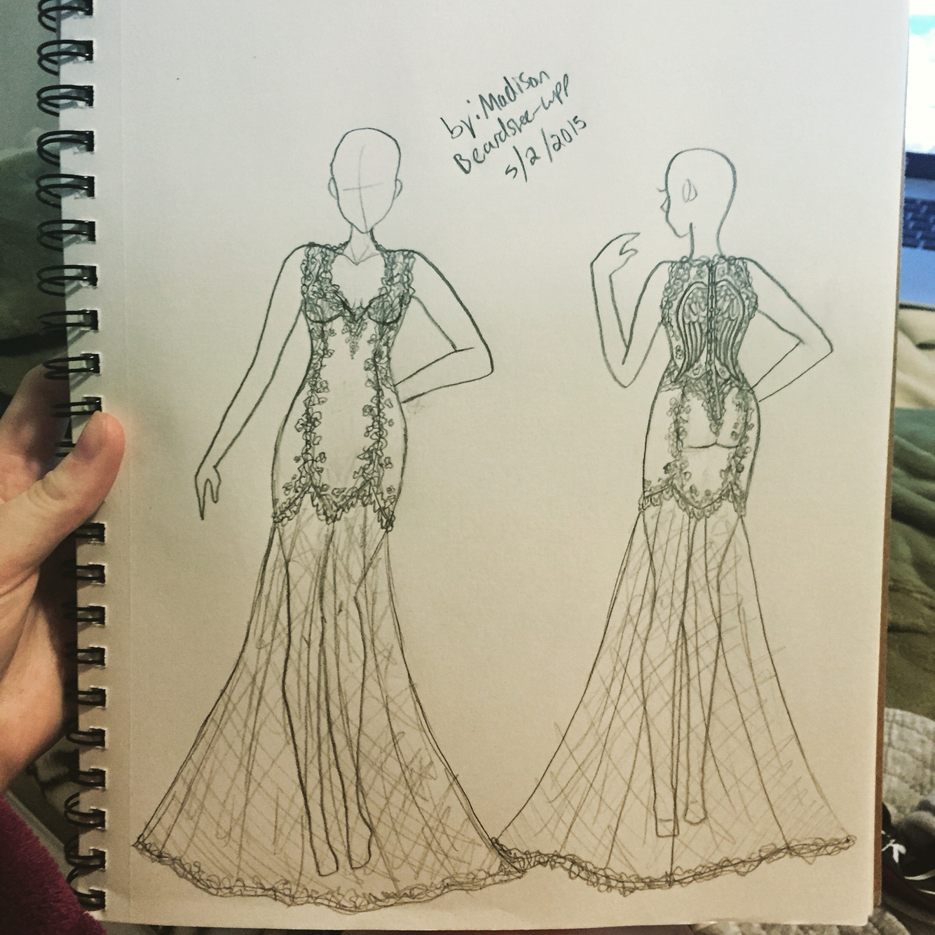 1334x1334 Angel Wing Lace Convertible Wedding Dress Design Drawing Sketch