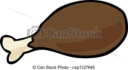 450x246 Cartoon Illustration Of A Cooked Chicken Drumstick Stock