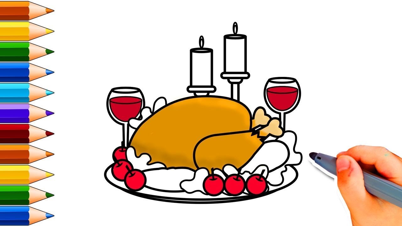 1280x720 Best Cooked Turkey Drawing How To Draw A Step By
