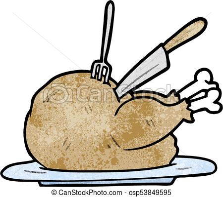 450x399 Cartoon Cooked Turkey Being Carved Eps Vectors