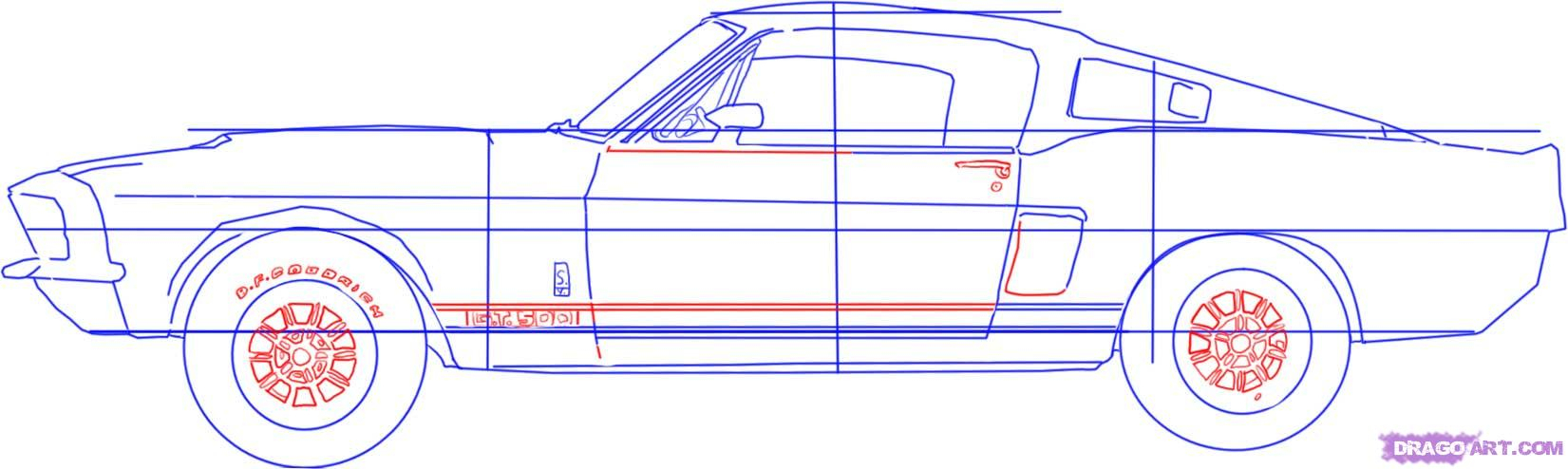 1651x494 How To Draw Muscle Cars Step By Step How To Draw Cool Cars