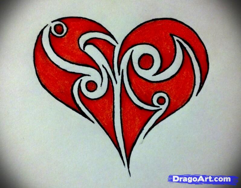 798x624 How To Draw A Tribal Heart Step 7 D R A W I N G Shit