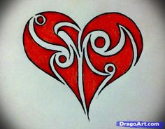 236x184 Hand Drawn Cool Hearts How To Draw A Tribal Heart Step 6
