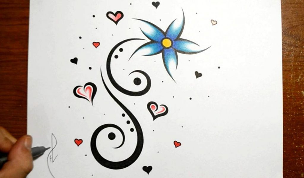 1024x600 Hearts And Flowers Tattoo Designs Designing A Cool Flower Tattoo