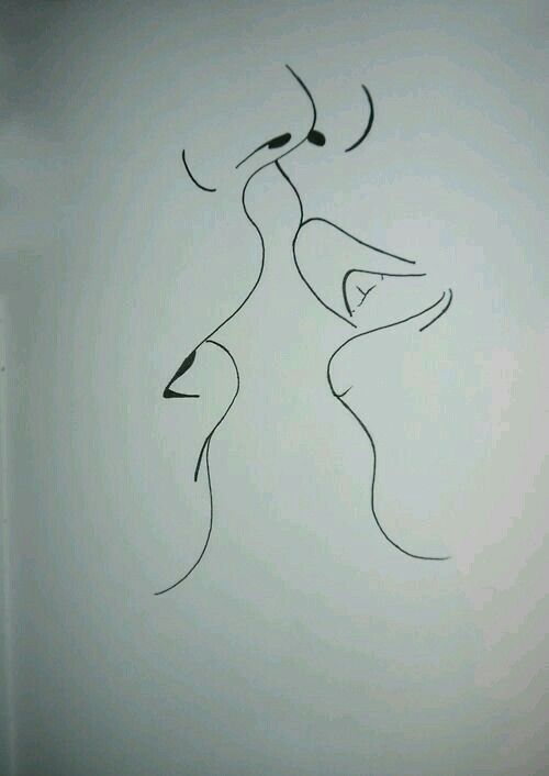 500x706 Who's Kissing Who Art Drawings, Sketches