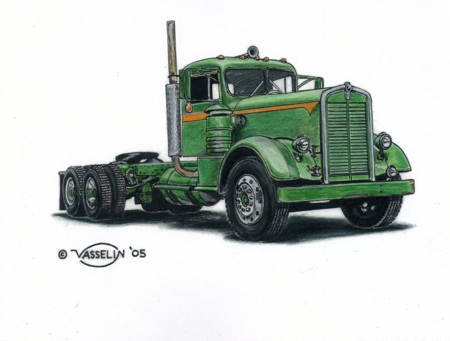 900x681 Kenworth Truck Drawing By Who515