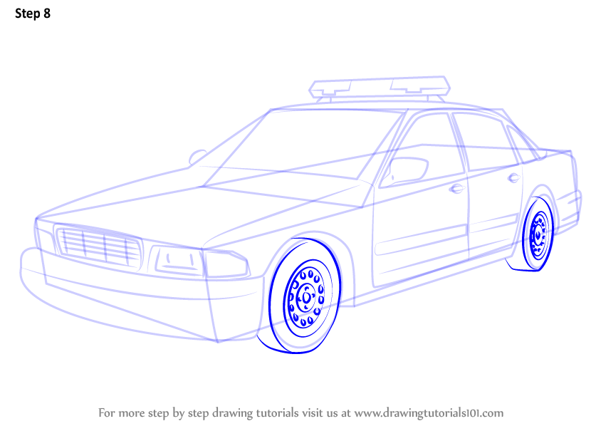 844x598 Learn How To Draw A Police Car (Police) Step By Step Drawing