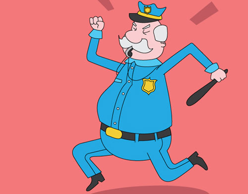 500x391 How To Draw A Funny Cop Illustration From A Sketch