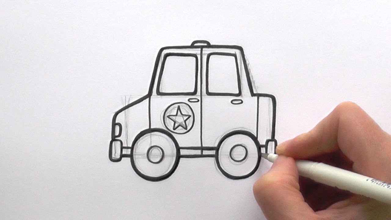 1280x720 How To Draw A Cartoon Police Car