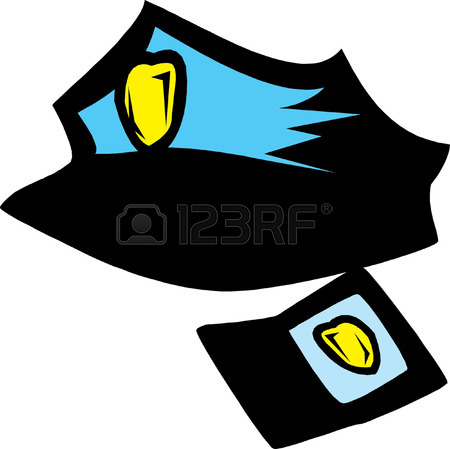 450x449 Vector Illustration Of Human Skull In Police Cap And Crossed