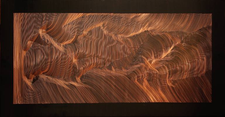 770x402 Saatchi Art Each Line One Breath Black Copper 3 Drawing By