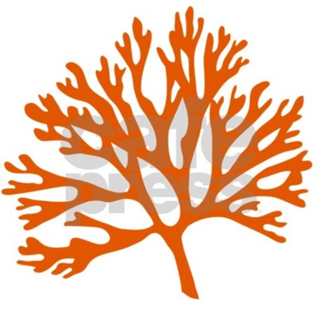 460x460 Red Sea Fan Coral Drawing Woven Throw Pillow By Admin Cp75147373