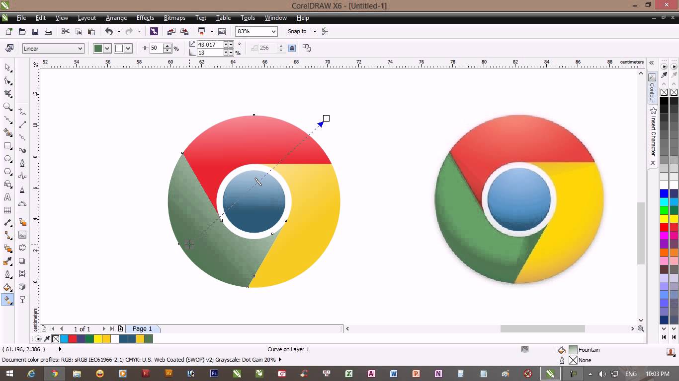 1366x768 Drawing Chrome Logo