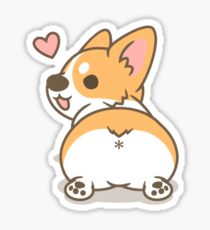 210x230 Corgi Butt Drawing Stickers Redbubble