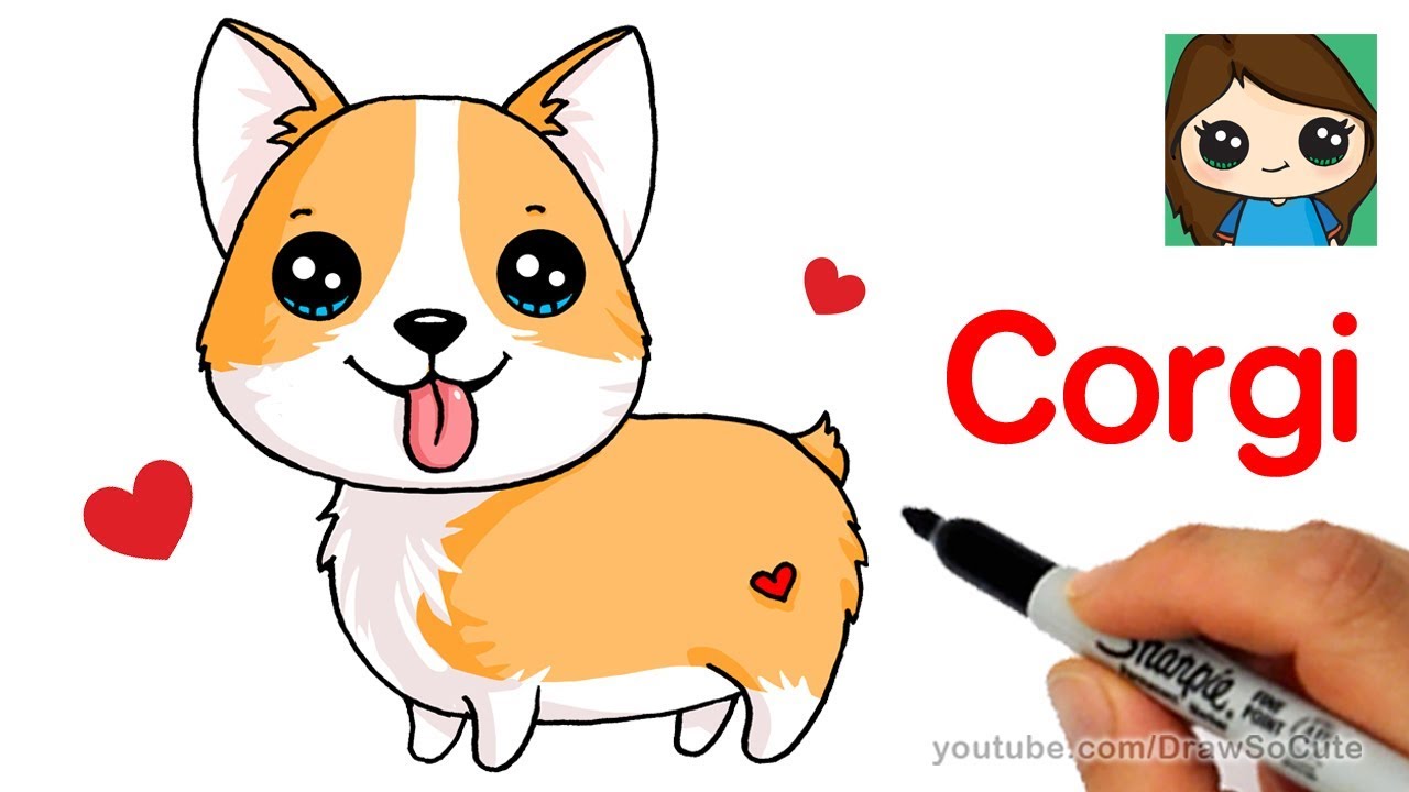 1280x720 How To Draw A Corgi Easy Cartoon Dog
