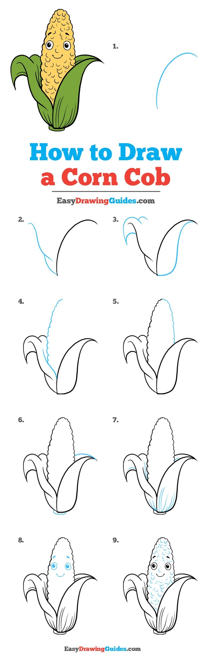 736x2298 How To Draw A Corn Cob