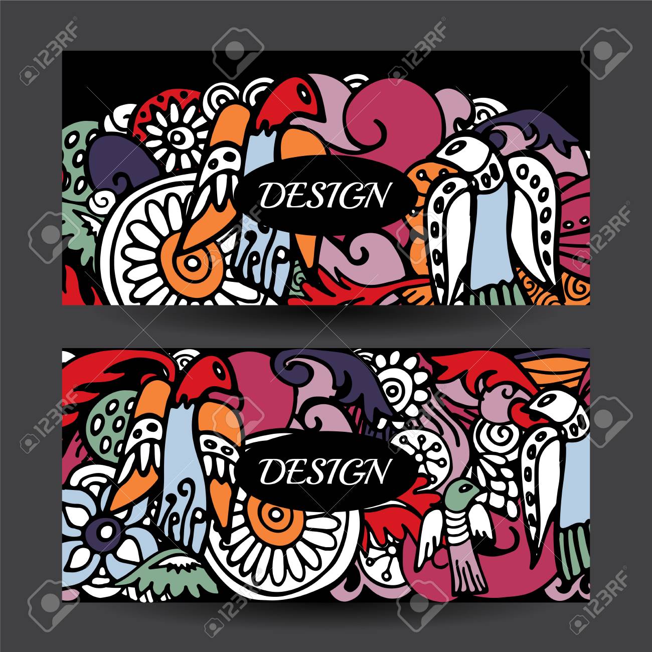 1300x1300 Stock Vector Cartoon Hand Draw Colorful Corporate Identity