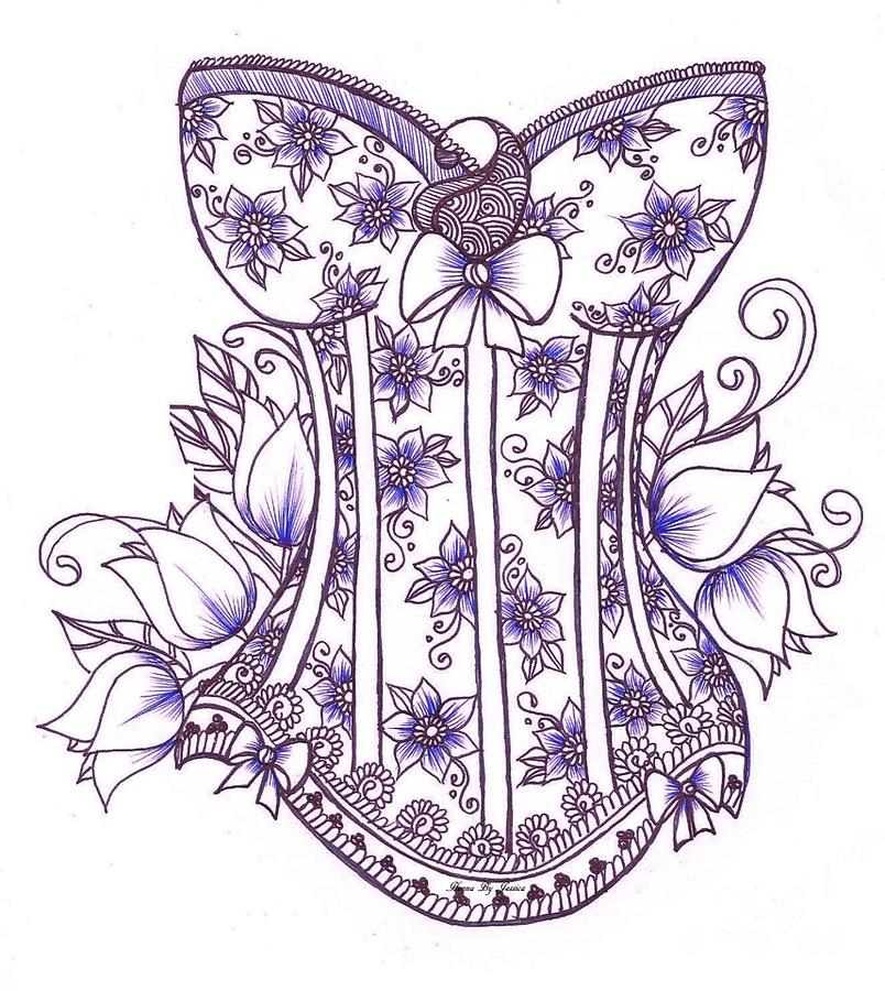 804x900 Corset Digital Art By Jessica Petty