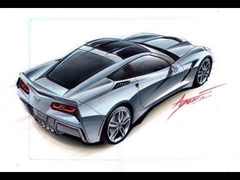 480x360 Corvette C7 Stingray 2014 Drawing By Adonis Alcici