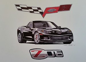 300x215 Corvette Z06 Drawings Fine Art America