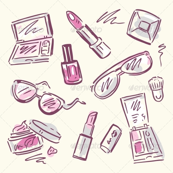 590x590 Cosmetics Makeup Set By Katyau Graphicriver