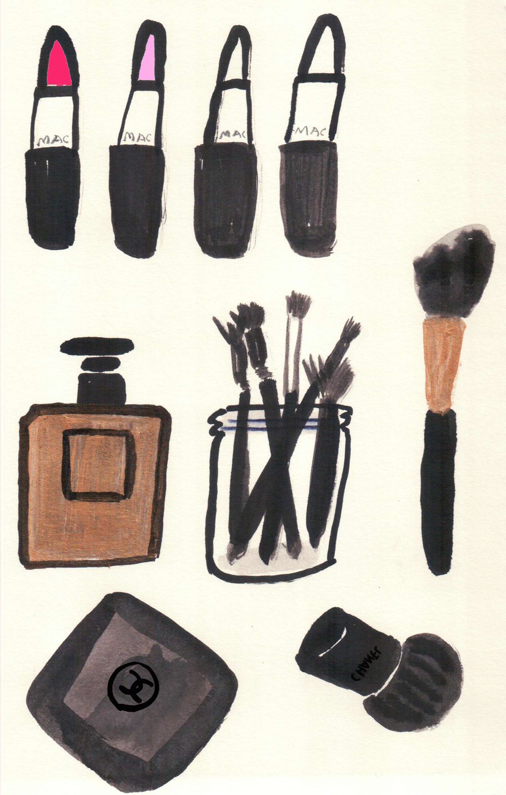 1000x1570 Cosmetic Drawing Drawing By Elma Illust Cosmetics