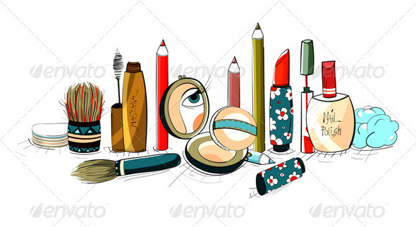 590x322 Makeup Collection Colorful Drawing By Popmarleo Graphicriver