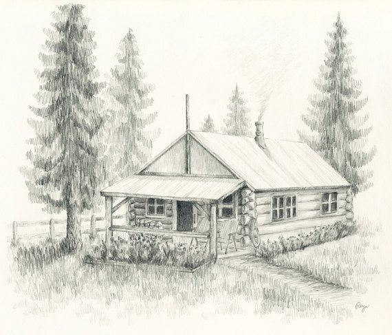 Cottage Drawing at GetDrawings | Free download